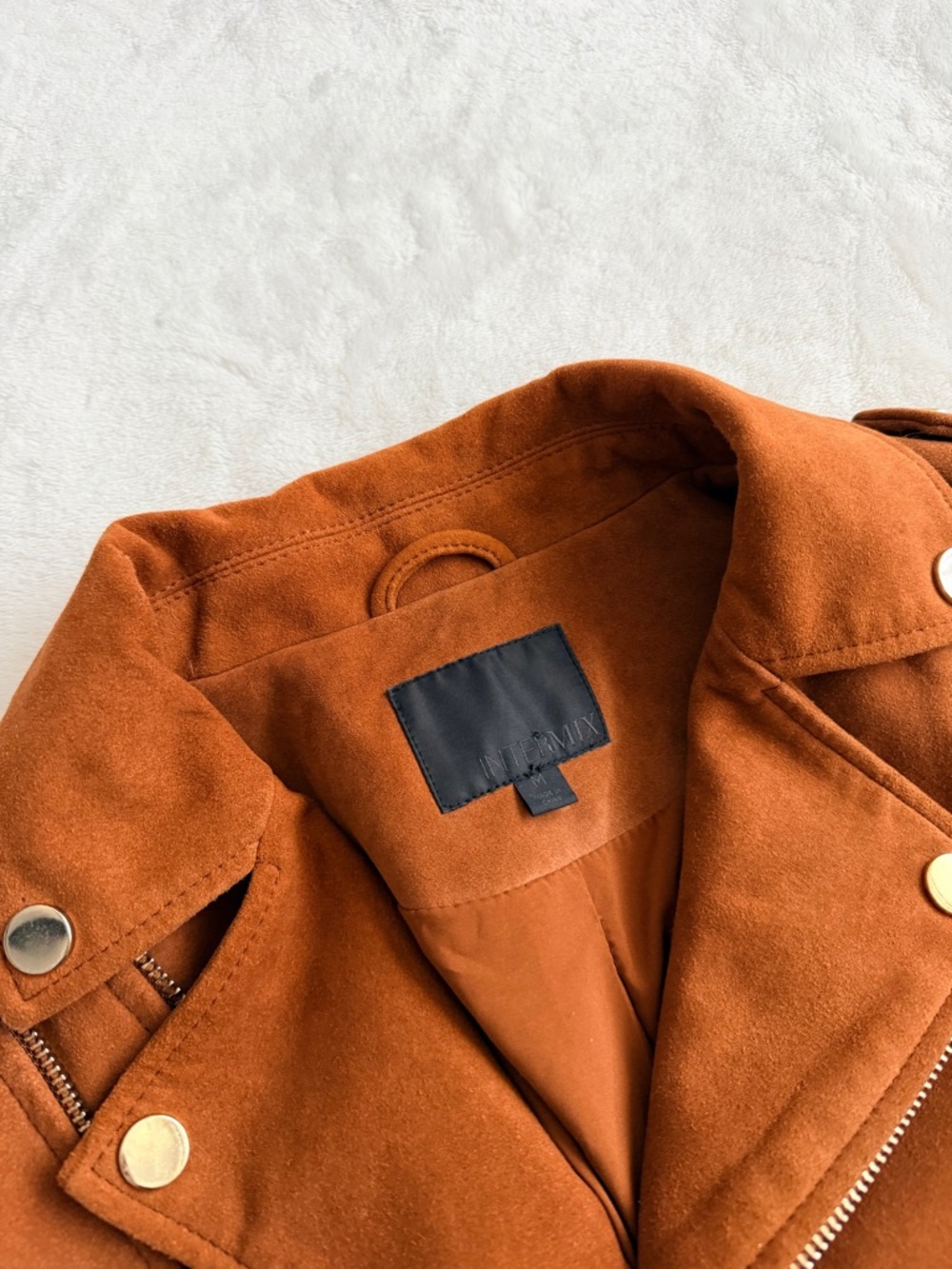 Intermix Women’s 100% Leather Suede Moto Jacket Size M